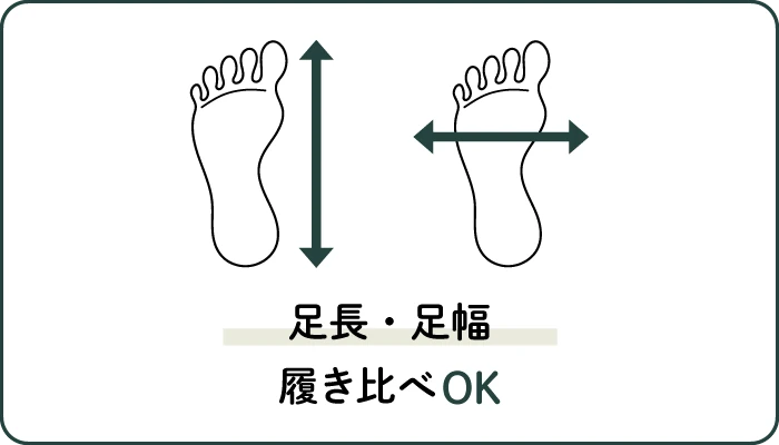 足長・足幅　履き比べ OK
